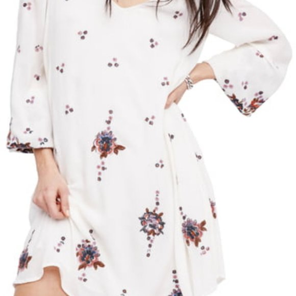 Free People S BOHO Oxford Embroidered Dress - Picture 1 of 15